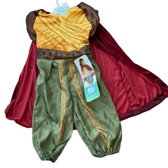 Disney Raya Last Dragon Halloween Costume Full Body Cape Dress Up Size 4-6X NWT - Picture 1 of 9